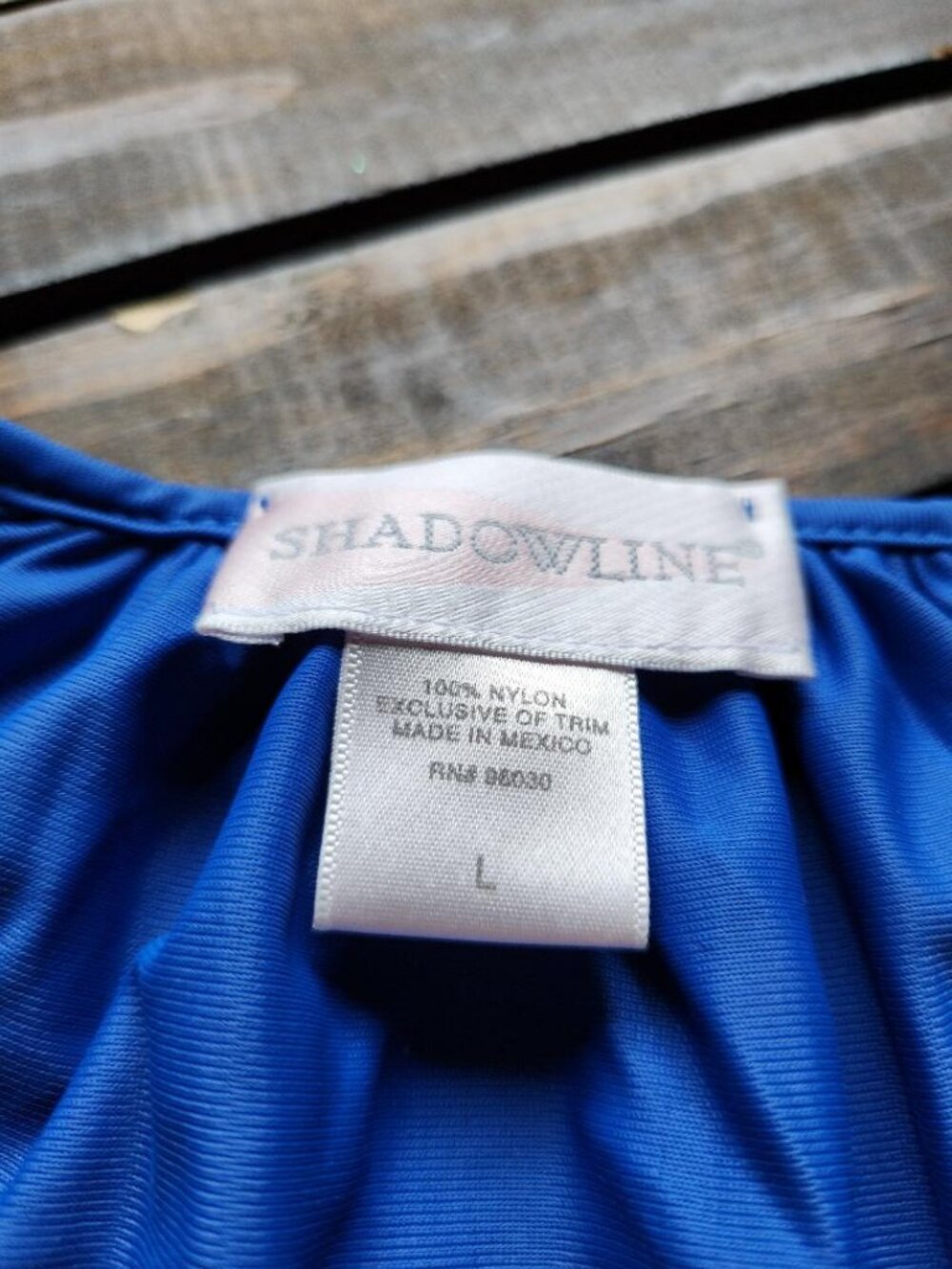 Women's Shadowline® Petals Long Sleeve Long Nightgown Sz Large Navy Color - Picture 5 of 5